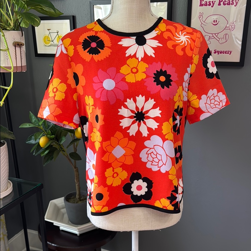 Victoria Beckham for Target Red/Orange Graphic Shirt